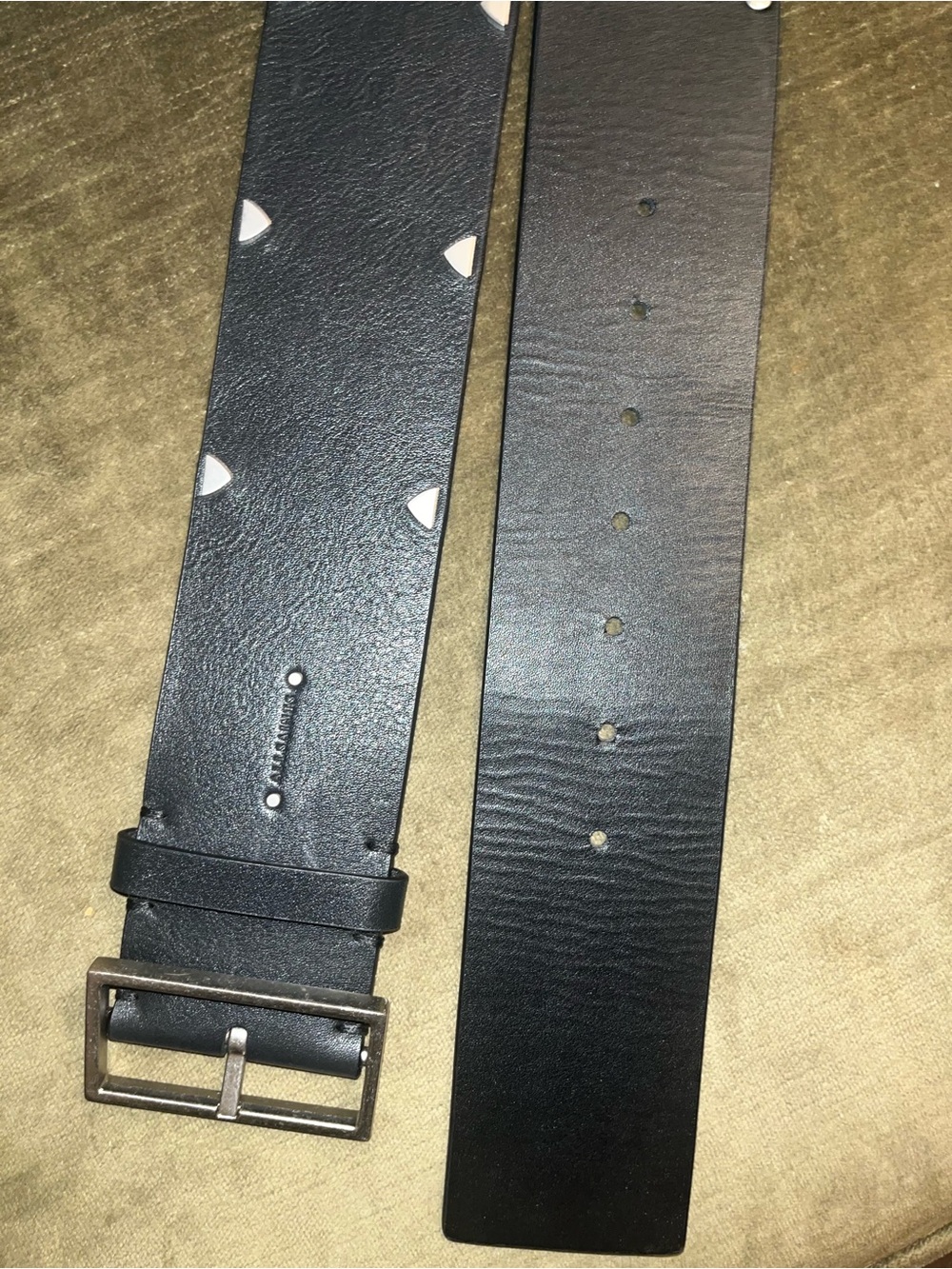 AllSaints 60mm triangle stud waist belt